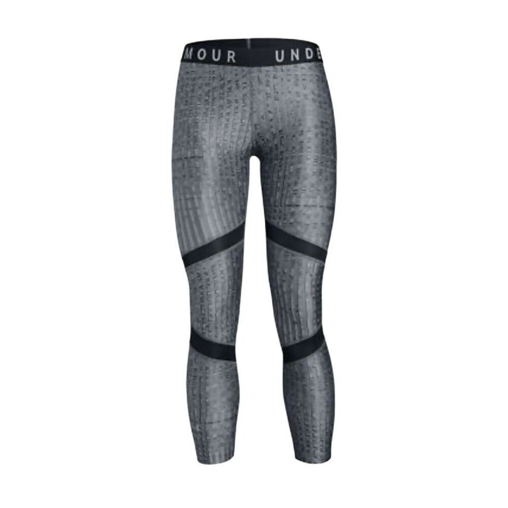 Under Armour CoolSwitch Run gray with black accent full length leggings - L